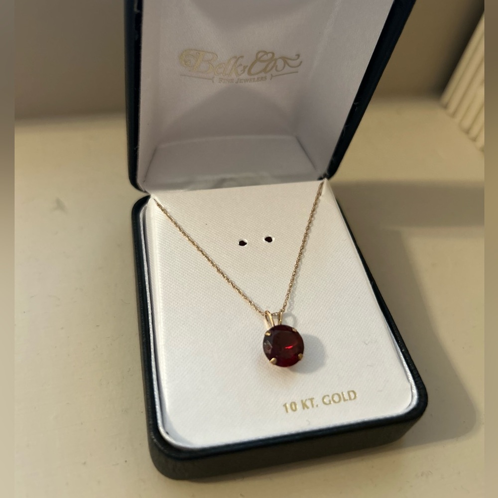 Garnet Pendant Necklace